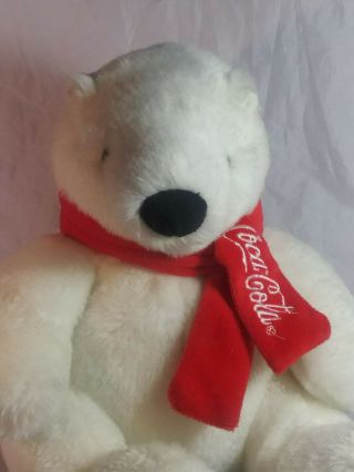 Boyds Coca Cola Polar Bear White Bean Filled Plush Stuffed Animal Toy 8 " Sitting
