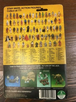 on Card MOC Sandpeople 1983 Tusken Raider ROTJ Vintage Star Wars 77 Back 2