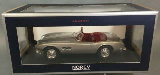 1956 Bmw 507 Silver Metallic W/ Red Interior 1/18 Diecast Model Norev