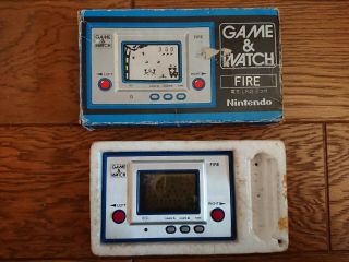 Nintendo Game And & Watch Fire W/ Box 1980 Japan Rc - 04
