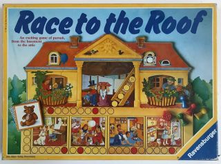 Vintage 1988 Ravensburger Race To The Roof Board Game Complete