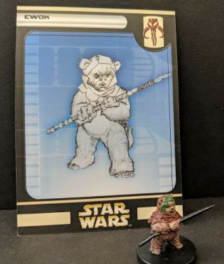 Star Wars Miniatures Rebel Storm Ewok 45 With Card Wotc