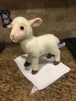 Hansa White Lamb Sheared Sheep 12 " Tall Life Like 2004 Plush Stuffed Toy Rare