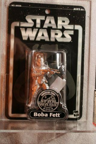 2003 Hasbro Star Wars Silver Boba Fett Afa 85 Nm,  (85/85/95)