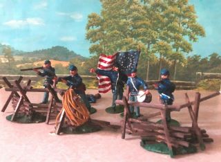 Hand Painted Civil War Toy Soldiers Union 2nd Delaware Regiment