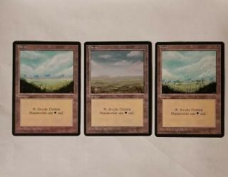 Basic Lands Revised Edition German Fbb With A Misprint On One Of The Plains