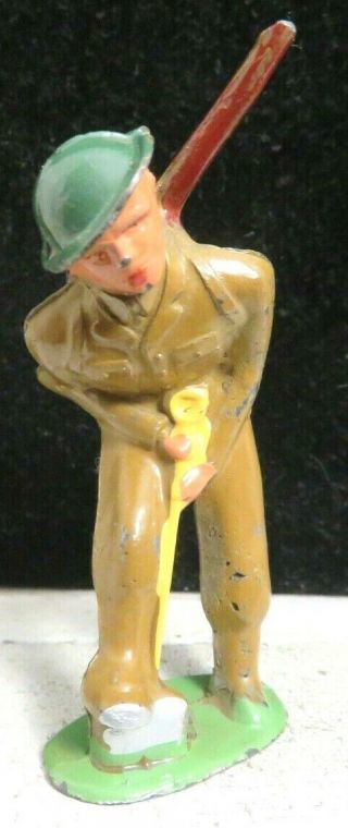 Vintage Barclay Lead Toy Soldier Digging With Cast Helmet B - 131