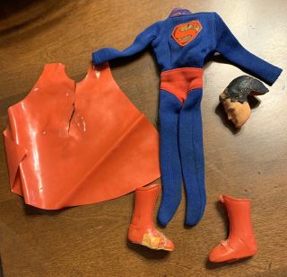 Vintage 1966 Ideal Captain Action Superman Outfit & Head Toys