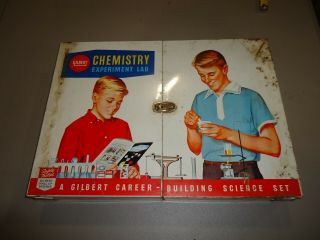Vintage Gilbert Chemistry Experiment Lab Set Metal Box