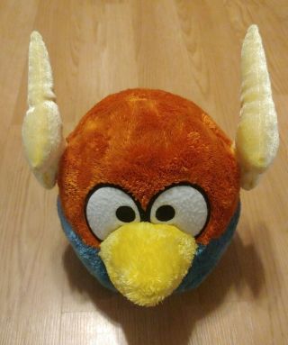 Angry Birds Space Lightning Blue Orange Plush Stuffed Animal Toy 8 " Euc