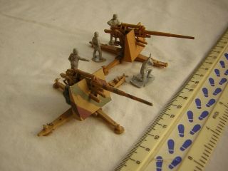 2 X Built Airfix Ww2 German Military 88mm Flak A/t Cannons Scale 1:72 / 1:76