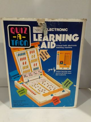 Vintage Sears Quiz - A - Tron Tomy Electronic Learning Aid 1 Book Boxworks