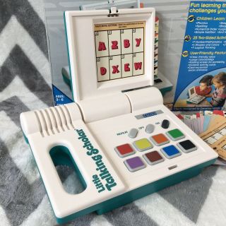 1990 Vtech Little Talking Scholar Interactive Computer and Double sided cards 2