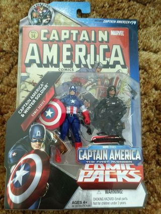 Marvel Comic Packs: Captain America & Winter Soldier 2 Pack Figures & Comic Book