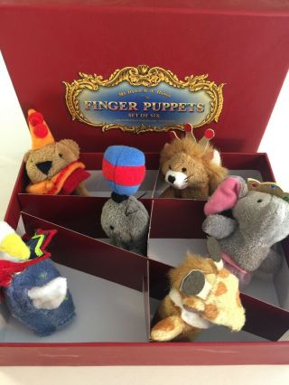 6 Circus Animal Finger Puppets Murdock & Ross Restoration Hardware Euc