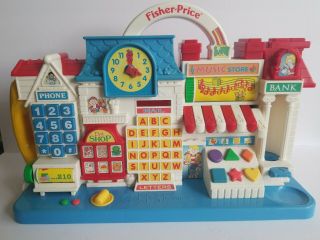 Vintage 1994 Fisher Price 7660 Smart Street Learning Center Home Toy Phone City