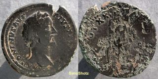 Ancient Roman Coin - Bronze Sestertius Of Antoninus Pius - Minted 158 - 159 A.  D.