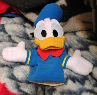 Disney Mattel Donald Duck Hand Puppet Plush Soft 12 "