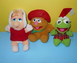 1988 Mcdonalds Muppet Babies Kermit Miss Piggy Fozzie Bear Plush Dolls