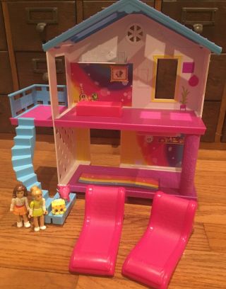 Shopkins Happy Places Rainbow Beach House Playset & Some Accessories Good Cond