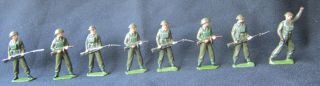Britains Toy Lead Soldiers Great Britain Infantry Rifles And Tommy Guns Officer