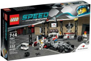 Lego Speed Champions Mclaren Mercedes Pit Stop (75911) (retired 2015) (rare)