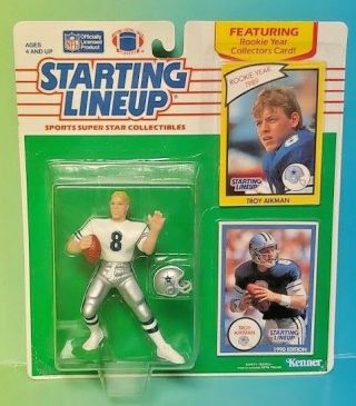 1990 Starting Line Up - Nfl Football Troy Aikman Qb 8 - Dallas Cowboys
