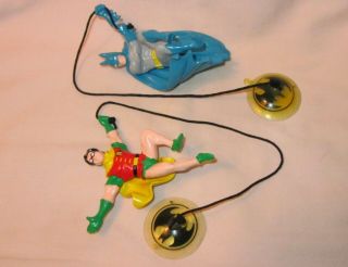 2 Vintage Batman & Robin Pcv Figure With Suction Cup; By Applause 1988