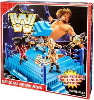 WWE Official Retro Wrestling Ring play set with removable steps 2