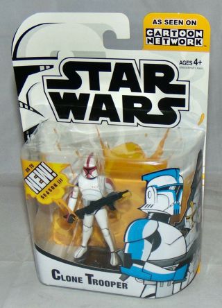 2005 Star Wars Animated Clone Wars Red Clone Trooper Figure Cartoon Network