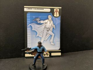 Star Wars Miniatures Rare Rebel Storm 52 Lando Calrissian With Card