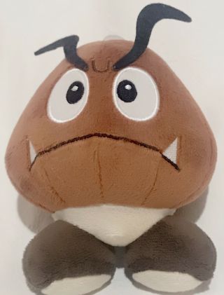 Nintendo Mario Brown Goomba Plush Stuffed Toy Mushroom 6”