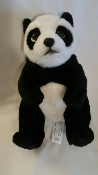 Toys R Us Panda Bear Plush Stuffed Animal Black White Small 8 " Toy Geoffrey 2015