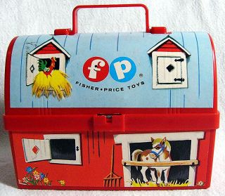 Vintage 1962 Fisher Price Little People Farm Barn Mini Lunch Box 549 Toddler