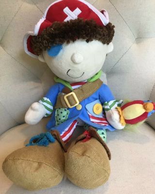 Manhattan Toy Plush Pirate Boy Learn To Dress Stffd Cloth Doll 15 " Activity Toy