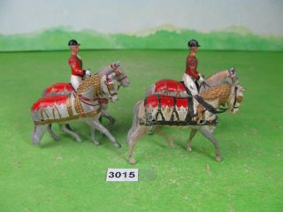 Vintage Britains Lead Soldiers Mounted Royal Coach Horses Models 3015