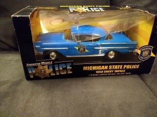Ertl American Muscle 1/18 Scale Michigan State Police 1958 Chevy Impala