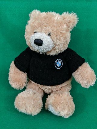 Gund Bmw Signature Bear 14 " Tan Brown Plush Navy Blue Sweater Teddy