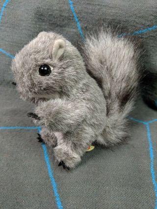 Folkmanis Mini Gray Squirrel Finger Puppet Plush Toy Stuffed Animal