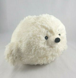 Squishable White Baby Seal Plush Round Fuzzy Soft Stuffed Animal