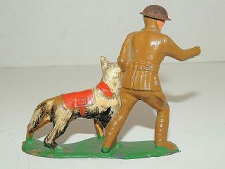 Vintage 1930 ' s Barclay Manoil Army Lead 952 Soldier Dispatcher with Dog 2