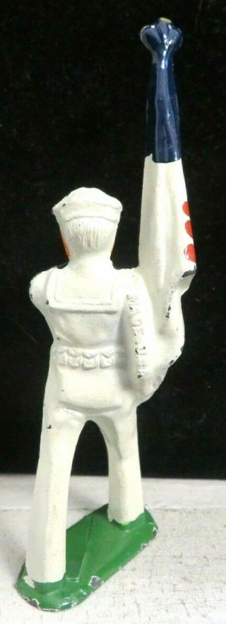 Vintage Barclay Lead Toy Soldier Sailor Flagbearer Long Stride B - 053 Paint 3