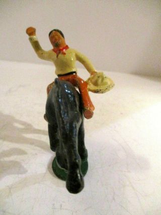 Grey Iron Vintage,  Hard to Find,  Toy Cow Boy with Bucking Broncho 3