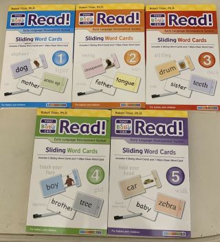 Your Baby Can Read Set Of 5 Sliding Word Card Bundles: 1 - 5,  And Teaching Cards