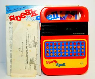 Vintage Texas Instrument Speak And Spell 1978 - Includes Box & Paperwork