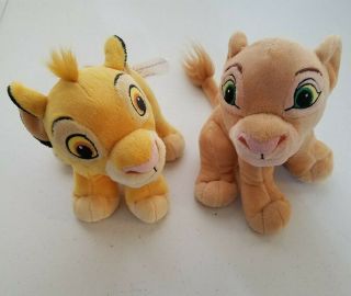 Disney Lion King Set Of 2 Young Simba And Nala Plush Stuffed Dolls 9 "