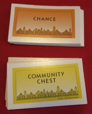 Monopoly Chance And Community Chest Cards Only - 1995 Deluxe Edition