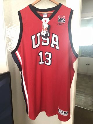 Tim Duncan Authentic Reebok Team Usa Nba Basketball Jersey 56.  Dream Team Spurs