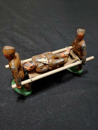 Vintage Lead Toy Soldier Barclay Manoil Rare Medic Stretcher Team