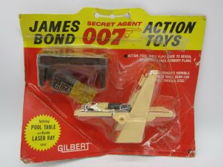 Vintage 1965 James Bond 007 Spin Top Pool Table And Deadly Laser Ray Gilbert